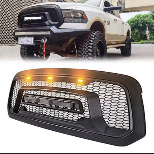 Rugged LED Honeycomb Front Grille for RAM 1500/2500/3500 (2009–2024) – Bold DRL Styling + FREE Next-Day Installation DFW