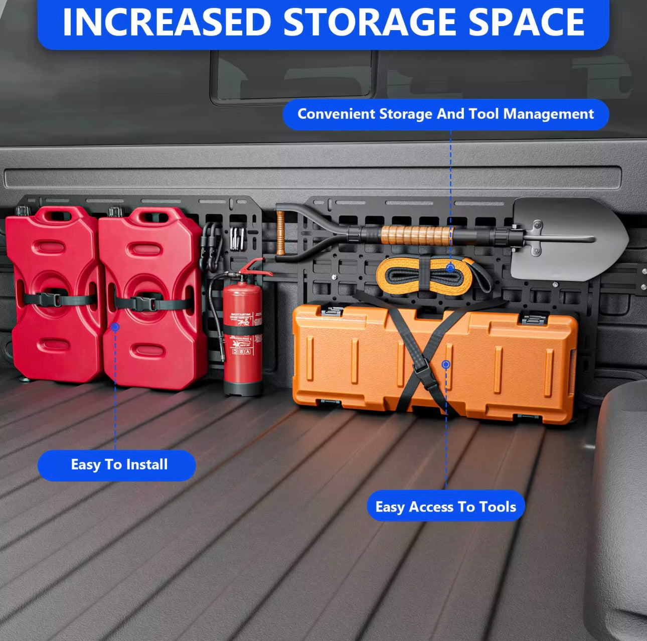 DIRT ROAD TRUKFITTERS™ Tailgate & Bed Wall MOLLE Panel Organizer | Tactical Storage | Universal Fit for All Trucks & Jeep Gladiator