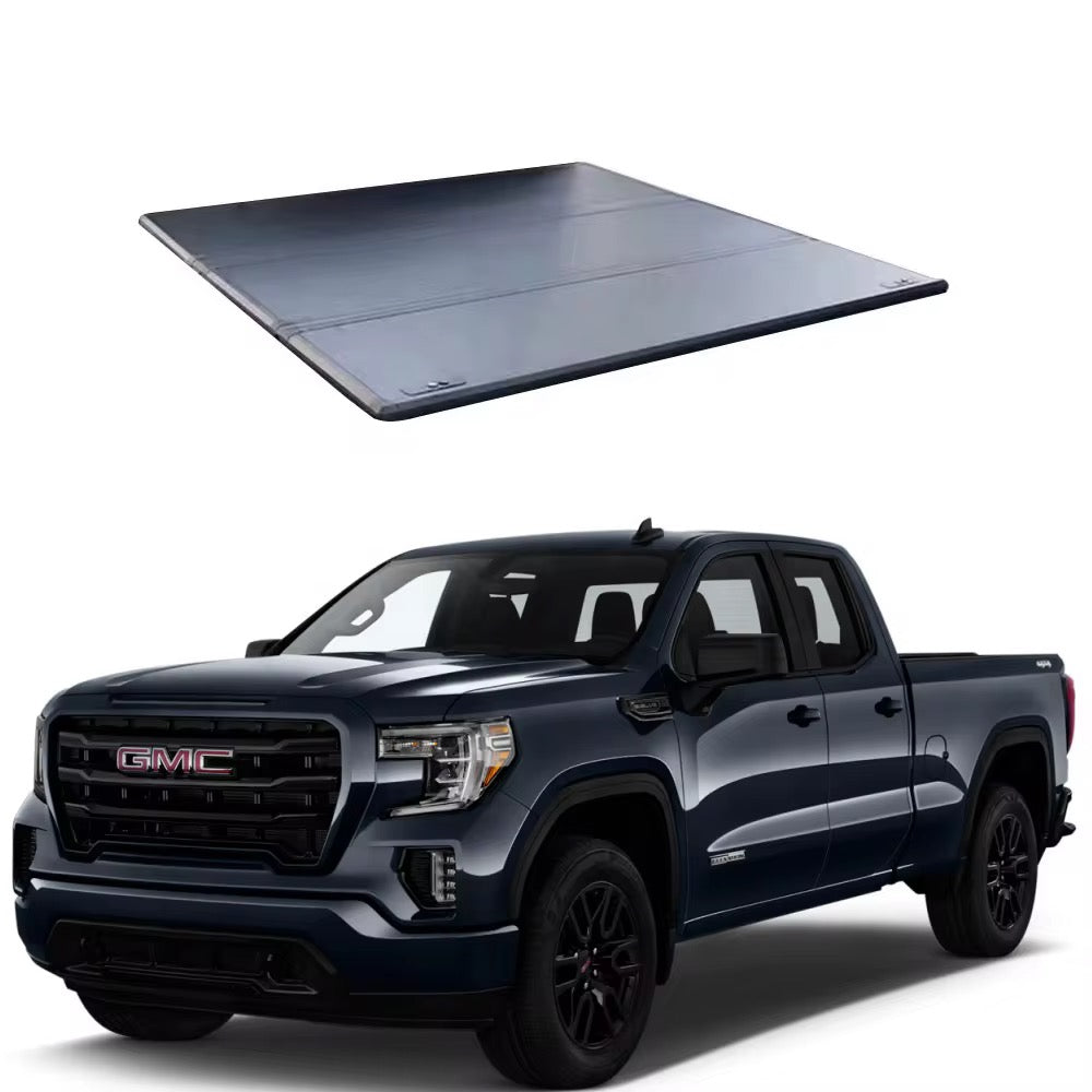 Hard Tri-Fold Tonneau Cover w/ Built-In LED Lights | Heavy-Duty Aluminum | Lockable & Weather-Sealed