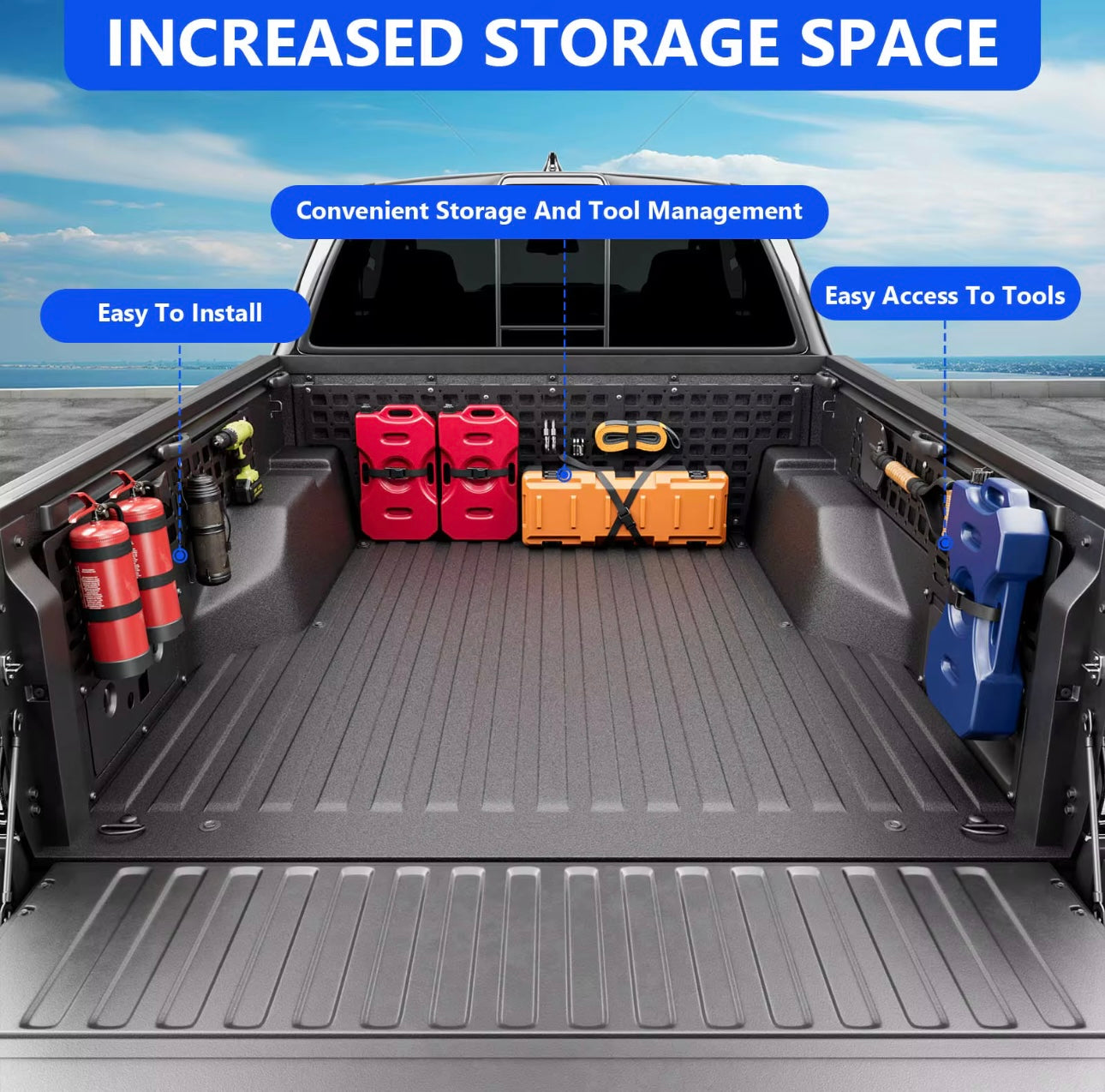 DIRT ROAD TRUKFITTERS™ Tailgate & Bed Wall MOLLE Panel Organizer | Tactical Storage | Universal Fit for All Trucks & Jeep Gladiator