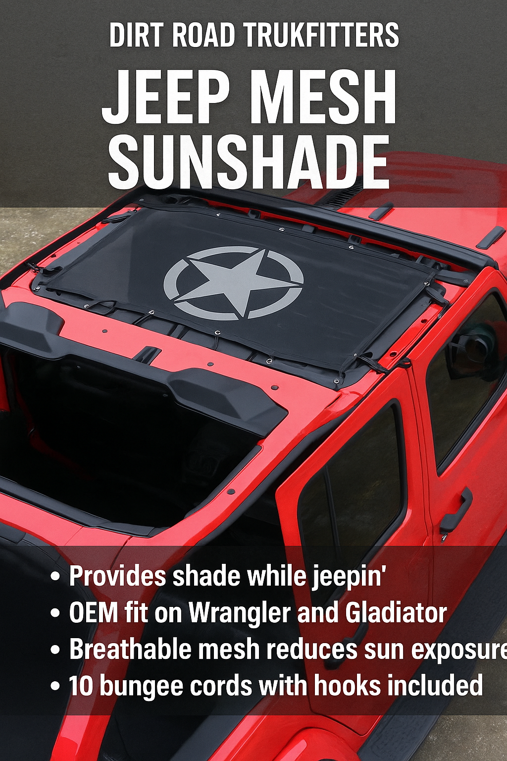 Jeep Gladiator & Wrangler AMERICAN FLAG Sunshade Mesh Roof Panel | U.S. Flag & Tactical Designs | UV Block | Fits 2007–2024 JKJeep Gladiator & Wrangler Sunshade Mesh Roof Panel | U.S. Flag & Tactical Designs | UV Block | Fits 2007–2024 JK JL JT |
