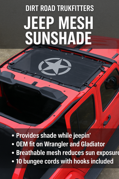 Jeep Gladiator & Wrangler AMERICAN FLAG Sunshade Mesh Roof Panel | U.S. Flag & Tactical Designs | UV Block | Fits 2007–2024 JKJeep Gladiator & Wrangler Sunshade Mesh Roof Panel | U.S. Flag & Tactical Designs | UV Block | Fits 2007–2024 JK JL JT |