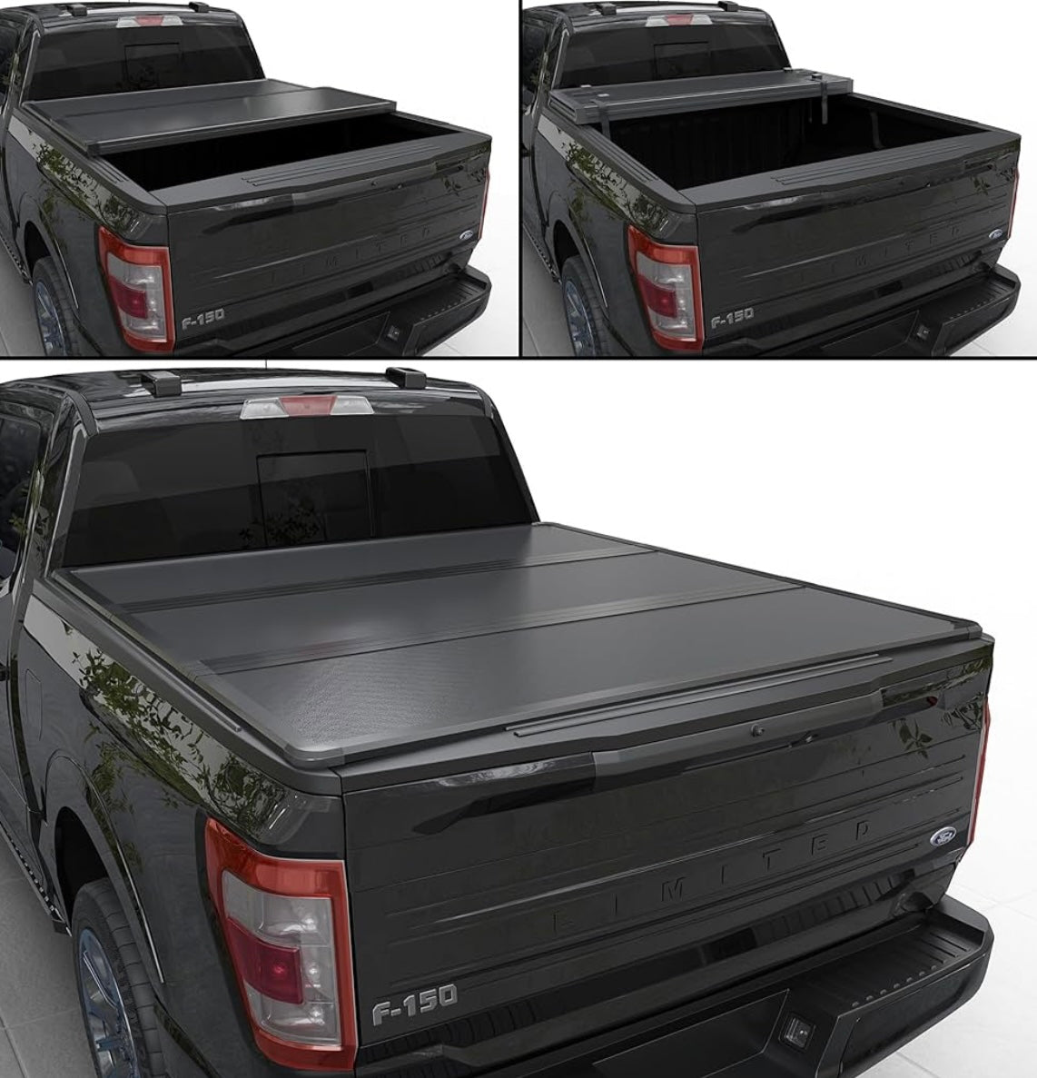 Hard Tri-Fold Tonneau Cover w/ Built-In LED Lights | Heavy-Duty Aluminum | Lockable & Weather-Sealed