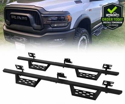 RAM FORD TOYOTA CHEVROLET 1500 2500 3500 Side Steps | Running Boards | (CREW CAB) – Durable, Anti-Slip 4 Door Running Boards | Free NEXT DAY DFW Installation | US WIDE FAST SHIPPING