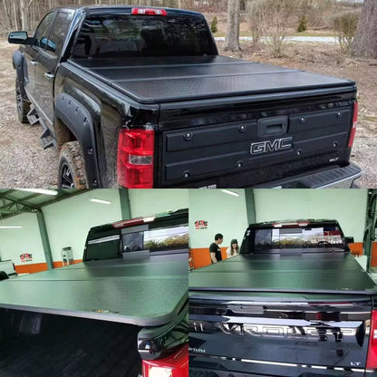 Hard Tri-Fold Tonneau Cover w/ Built-In LED Lights | Heavy-Duty Aluminum | Lockable & Weather-Sealed
