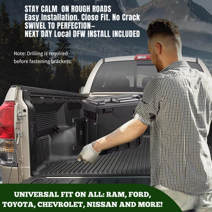 Swing-Out Truck Bed Toolbox by DIRT ROAD TRUKFITTERS™ | Lockable | Quick Access | Universal Fit