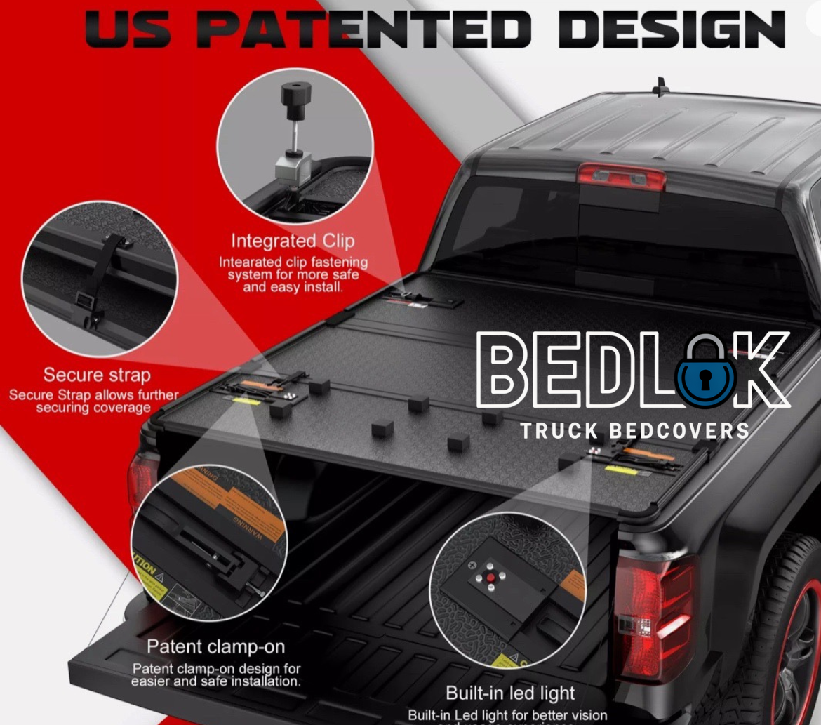 🛻 BEDLOK™ Low-Profile Tri-Fold Hard Tonneau Cover | Sleek Flush Mount | Premium Folding Truck Bed Cover