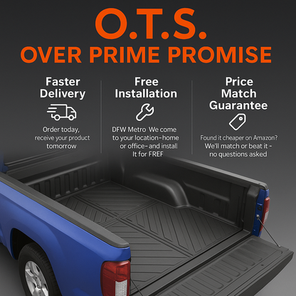 full truck floor and bed mat combo kit with tailgate bedmat/liner fits F150(all F series) Silverado Gladiator RAM sold and installed by otsbedlinersdfw near Dallas, TX.