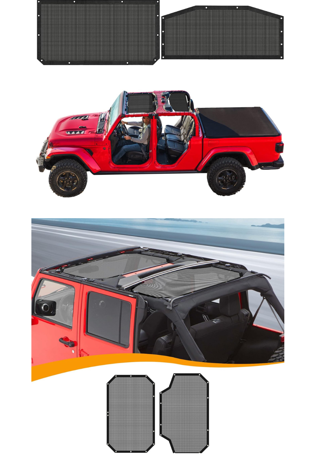 Jeep Gladiator & Wrangler AMERICAN FLAG Sunshade Mesh Roof Panel | U.S. Flag & Tactical Designs | UV Block | Fits 2007–2024 JKJeep Gladiator & Wrangler Sunshade Mesh Roof Panel | U.S. Flag & Tactical Designs | UV Block | Fits 2007–2024 JK JL JT |