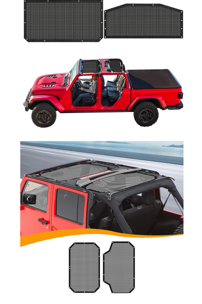 Jeep Gladiator & Wrangler AMERICAN FLAG Sunshade Mesh Roof Panel | U.S. Flag & Tactical Designs | UV Block | Fits 2007–2024 JKJeep Gladiator & Wrangler Sunshade Mesh Roof Panel | U.S. Flag & Tactical Designs | UV Block | Fits 2007–2024 JK JL JT |