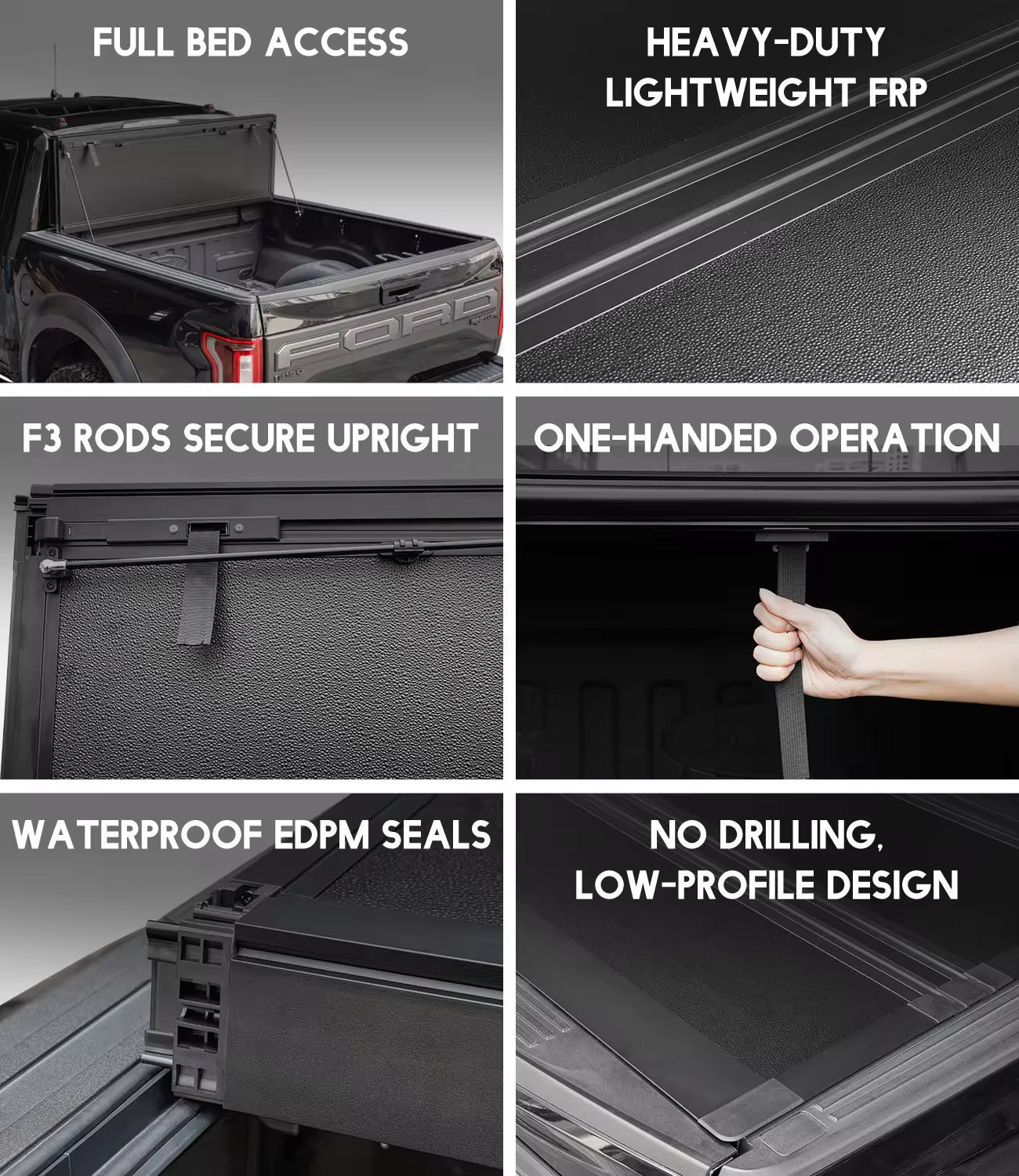 🛻 BEDLOK™ Low-Profile Tri-Fold Hard Tonneau Cover | Sleek Flush Mount | Premium Folding Truck Bed Cover