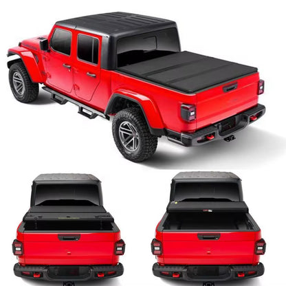 Jeep Gladiator SOFT/HARD TRI-Fold Tonneau Bed Cover | Fits Gladiator Silverado RAM Ford F-Series Toyota | Same Day Pickup | Free Mobile Next Day Installation | 0% Financing is available