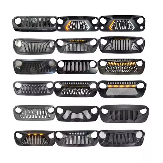 Jeep Wrangler & Gladiator Custom Front Grilles Aggressive LED Styles | ON THE SPOT MOBILE INSTALL IN DFW