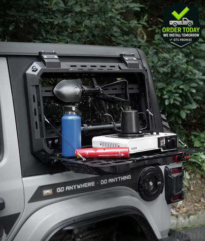 Jeep & Bronco Rear Window MOLLE Panel Mount – Fits Gas/Water Tank Attachments – Heavy-Duty Off-Road Storage Panel | OTSBedlinersDFW