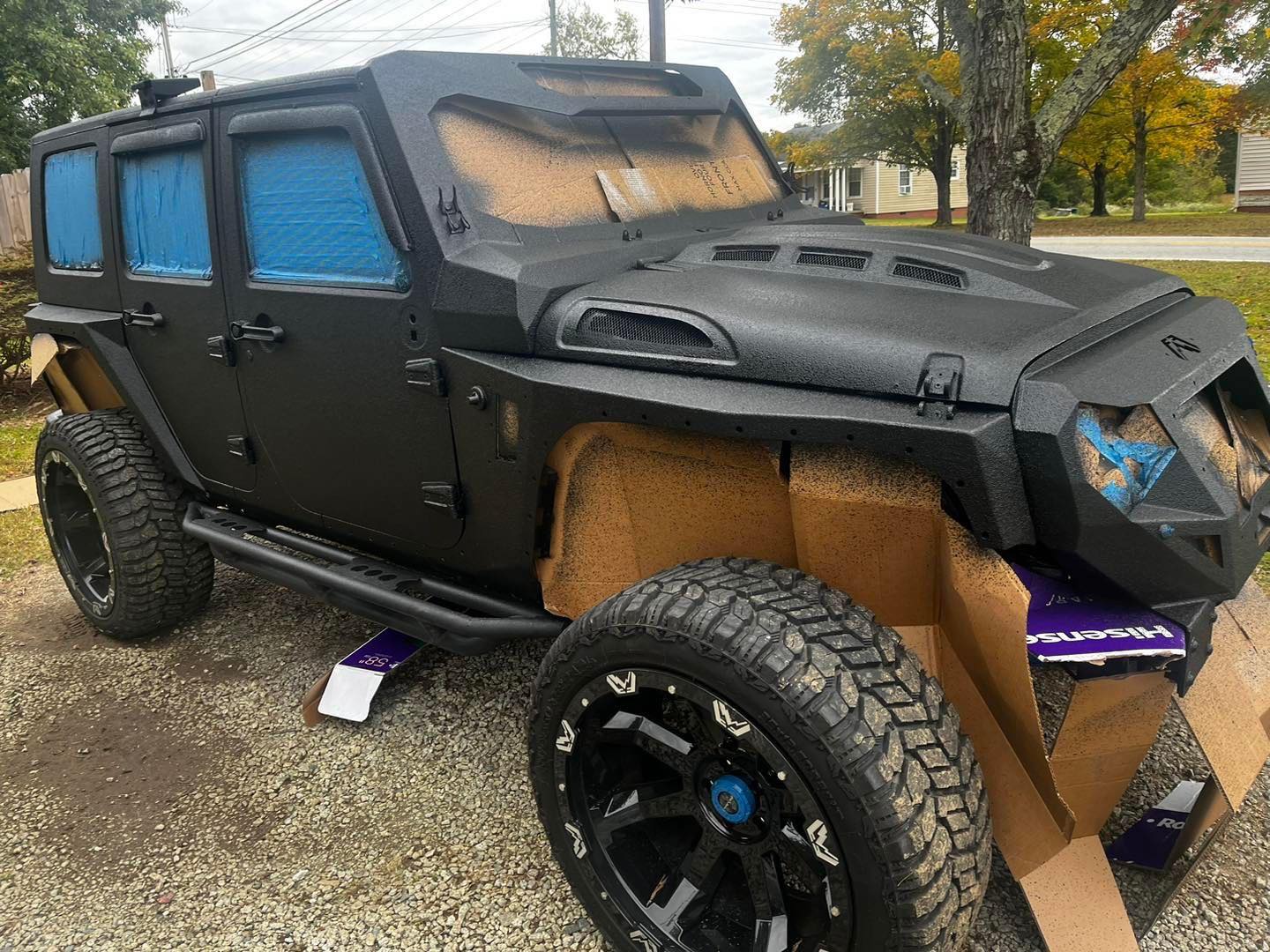 black jeep spray on bedliner coating by otsbedlinersdfw near dallas and denton texas