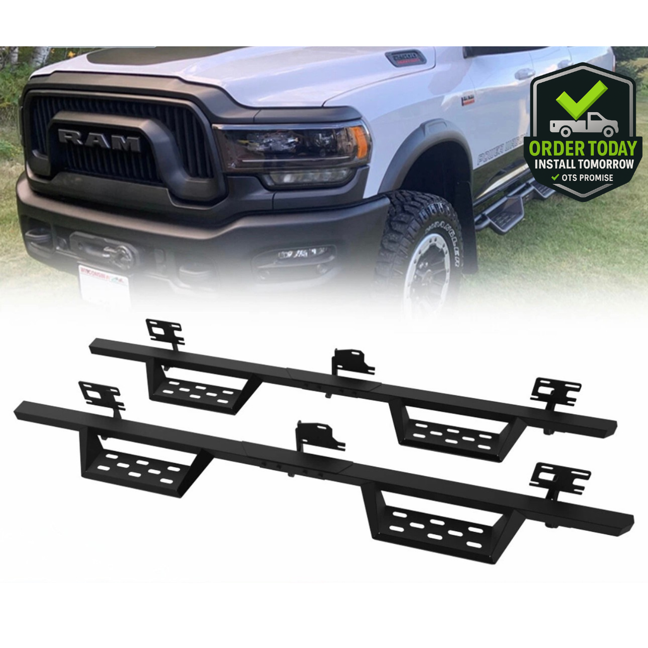 RAM TRUCK SIDE STEPS INSTALLED BY OTSBEDLINERSDFW NEAR DALLAS, TEXAS