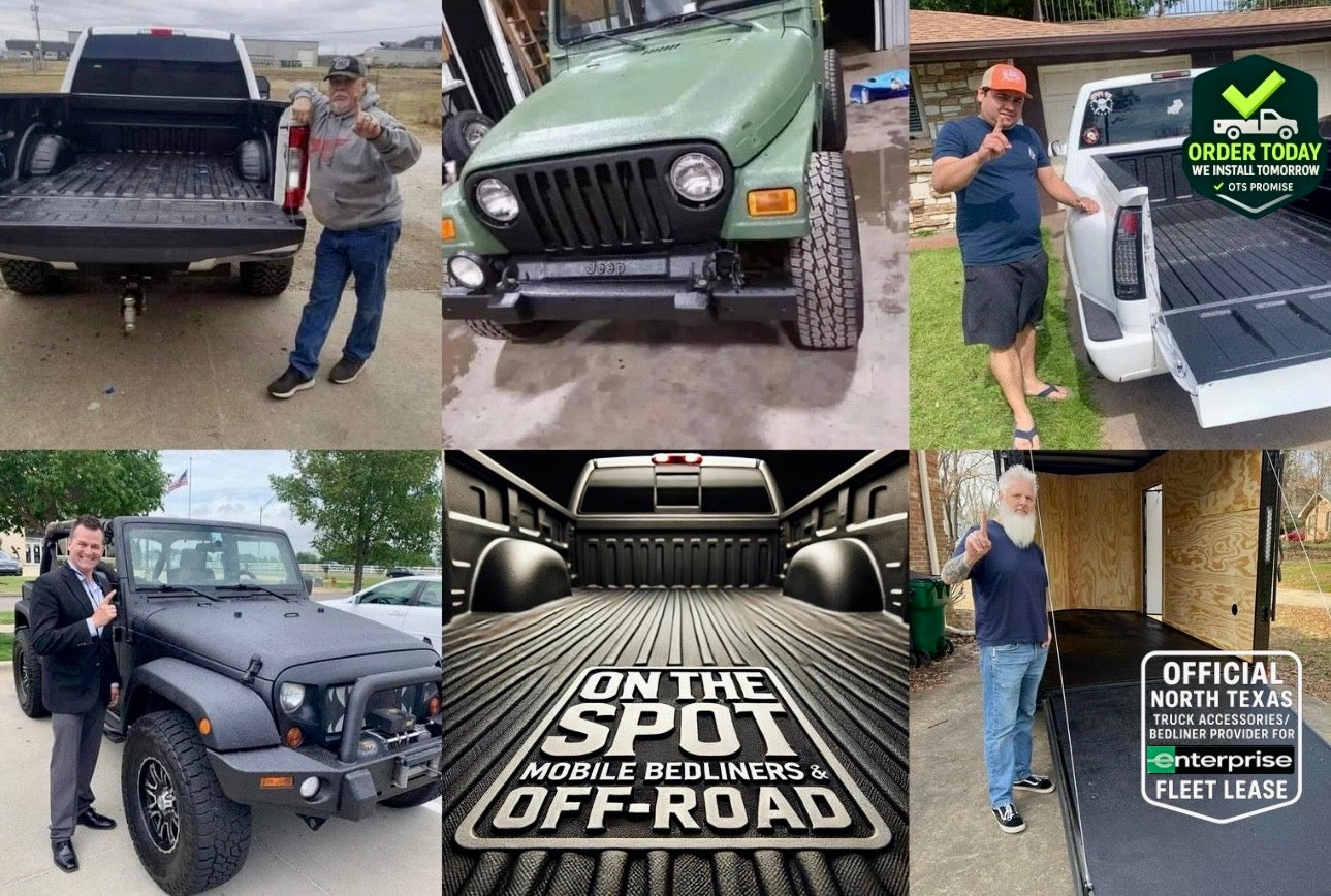 ON THE SPOT Bedliners & Off-Road – Spray-On Truck Bedliners, Fender Flares, Hard Tri-Fold Bed Covers & Jeep Accessories Installed FREE in Dallas–Fort Worth | Lifetime Warranty & Next-Day Professional Installation